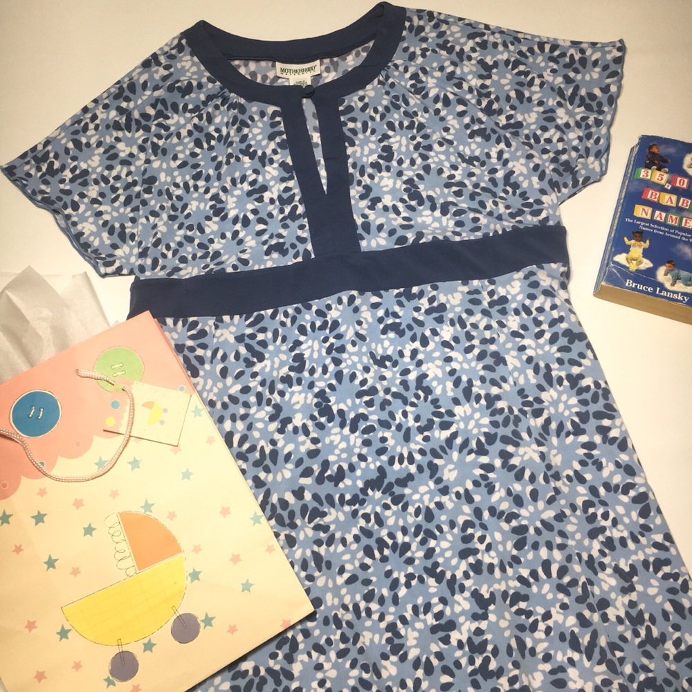 Motherhood Maternity Blue Tie Back Dress, sz XL